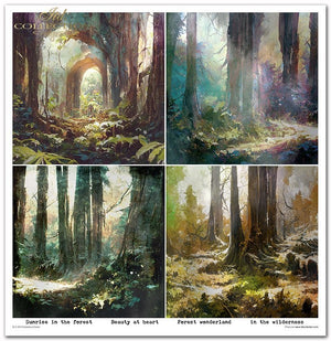 Scrapbooking-Papier-Set „Mysteriöser Wald“, 10 Stück/Packung, 30 x 30 cm, 200 g