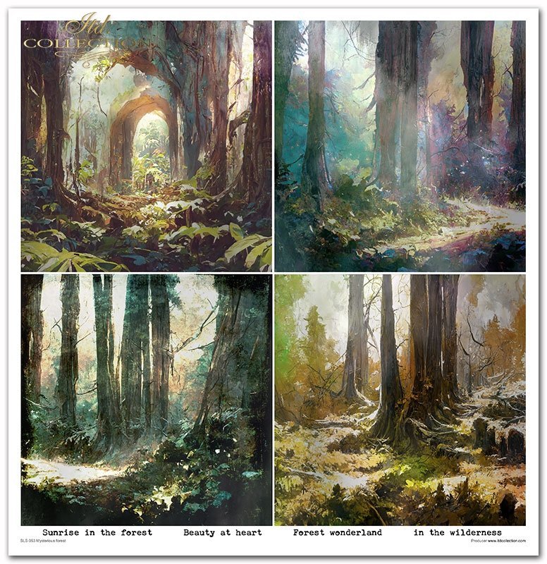 Scrapbooking-Papier-Set „Mysteriöser Wald“, 10 Stück/Packung, 30 x 30 cm, 200 g