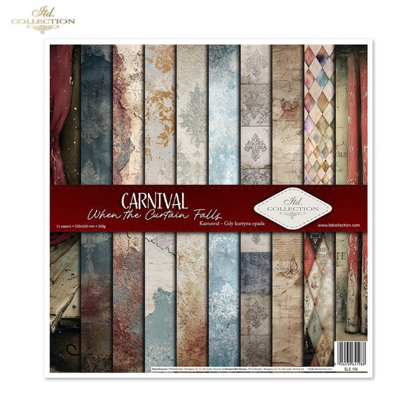 Scrapbooking-Papier Set Carnival - When the Curtain Falls 200 g/m2 310x320mm 11 Bögen