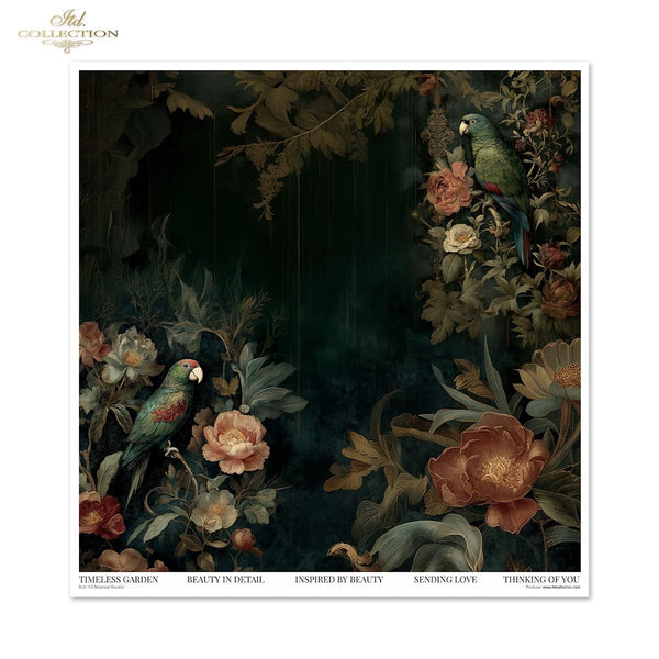Scrapbooking Papier Set Botanical-Boudoir 200g/m2 310x320mm 11 Bögen