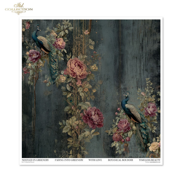 Scrapbooking Papier Set Botanical-Boudoir 200g/m2 310x320mm 11 Bögen