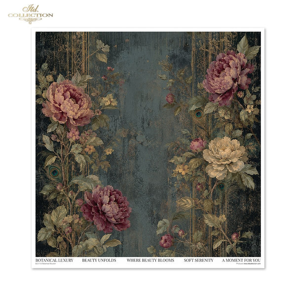 Scrapbooking Papier Set Botanical-Boudoir 200g/m2 310x320mm 11 Bögen