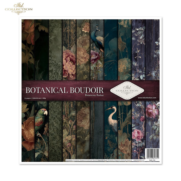 Scrapbooking Papier Set Botanical-Boudoir 200g/m2 310x320mm 11 Bögen