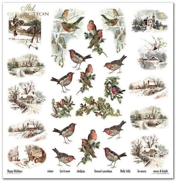 Scrapbooking Papier Christmas Time Set 310x320 mm 200 g/m2 10 Stück