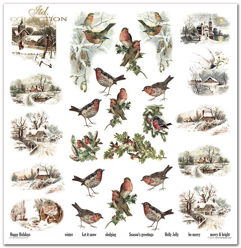 Scrapbooking Papier Christmas Time Set 310x320 mm 200 g/m2 10 Stück