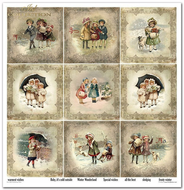 Scrapbooking Papier Christmas Time Set 310x320 mm 200 g/m2 10 Stück
