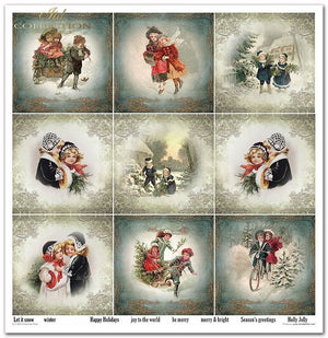 Scrapbooking Papier Christmas Time Set 310x320 mm 200 g/m2 10 Stück