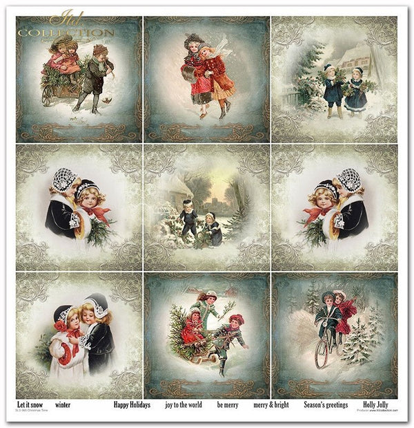 Scrapbooking Papier Christmas Time Set 310x320 mm 200 g/m2 10 Stück