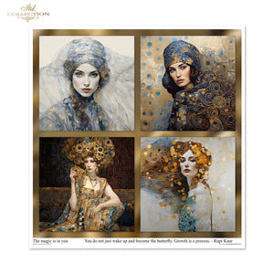 Scrapbooking Papier Inspired by Klimt Set 310x320 mm 200 g/m2 10 Stück