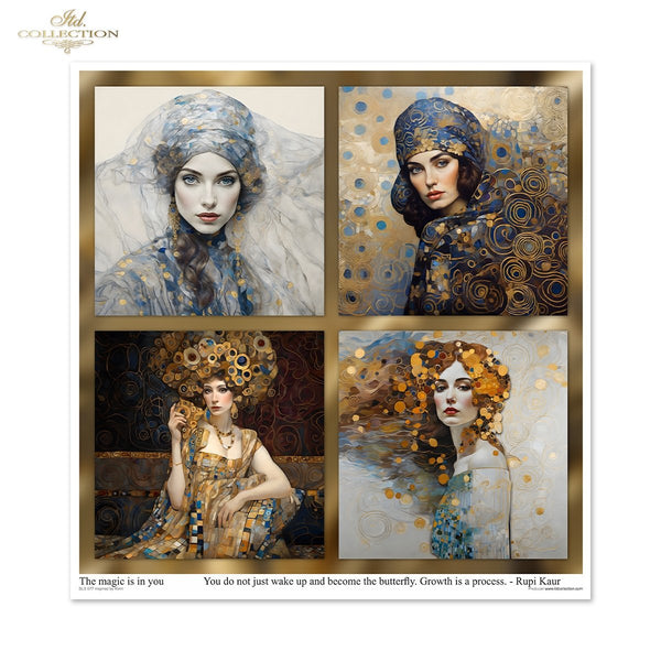 Scrapbooking Papier Inspired by Klimt Set 310x320 mm 200 g/m2 10 Stück