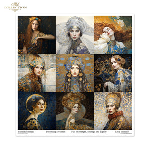 Scrapbooking Papier Inspired by Klimt Set 310x320 mm 200 g/m2 10 Stück