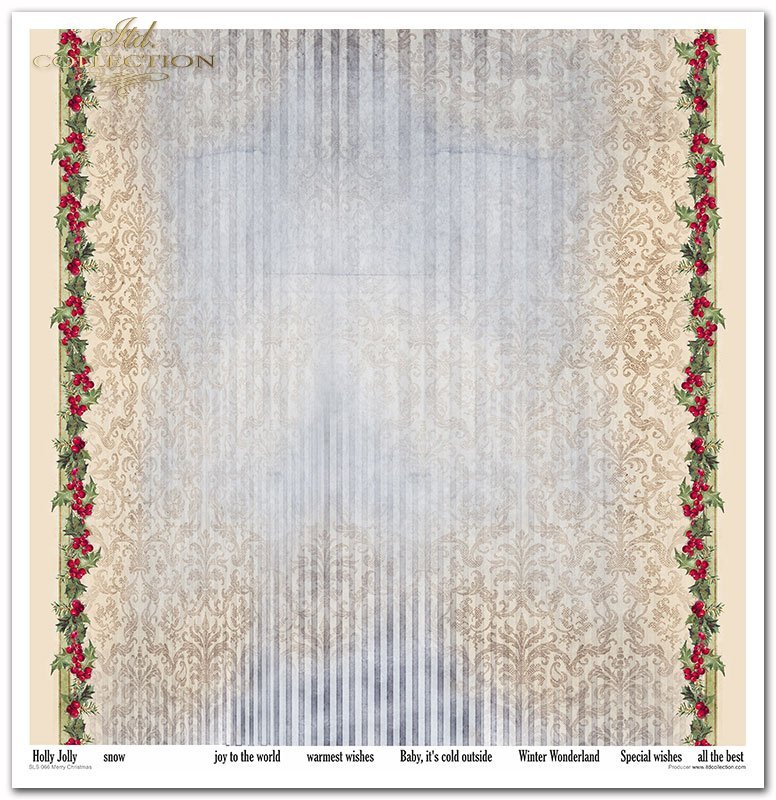 Scrapbooking-Papier „Frohe Weihnachten“, Set, 310 x 320 mm, 200 g/m², 10 Stück