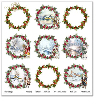 Scrapbooking-Papier „Frohe Weihnachten“, Set, 310 x 320 mm, 200 g/m², 10 Stück