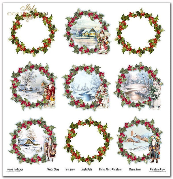 Scrapbooking Papier Merry Christmas Set 310x320 mm 200 g/m2 10 Stück