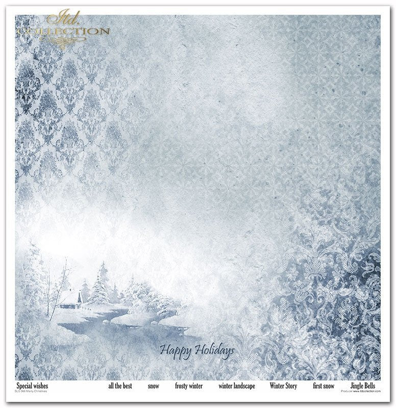 Scrapbooking-Papier „Frohe Weihnachten“, Set, 310 x 320 mm, 200 g/m², 10 Stück