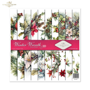 Scrapbooking Papier Winter Wreath Set 310x320 mm 200 g/m2 10 Stück