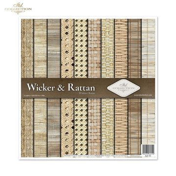 Scrapbooking-Papier Set Wicker & Rattan 200 g/m2 310x320mm 11 Bögen