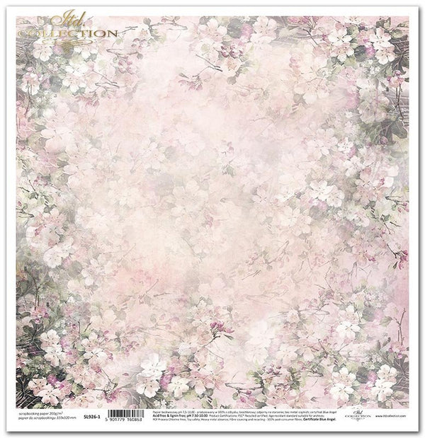 Sommerzeit – Blumenhintergrund Rosa Scrapbooking Papier 310 x 320 mm 200 g/m²