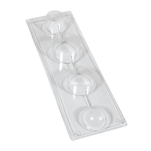 Seifengießform rund PET-Kunststoff transparent Tiefe 3cm 4 teilig