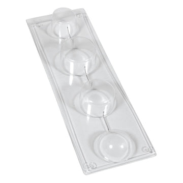 Seifengießform rund PET-Kunststoff transparent Tiefe 3cm 4 teilig