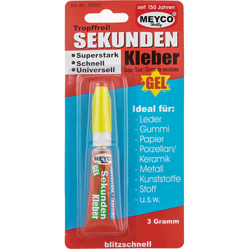Sekundenkleber-Gel tropffrei Tube 3 Gramm