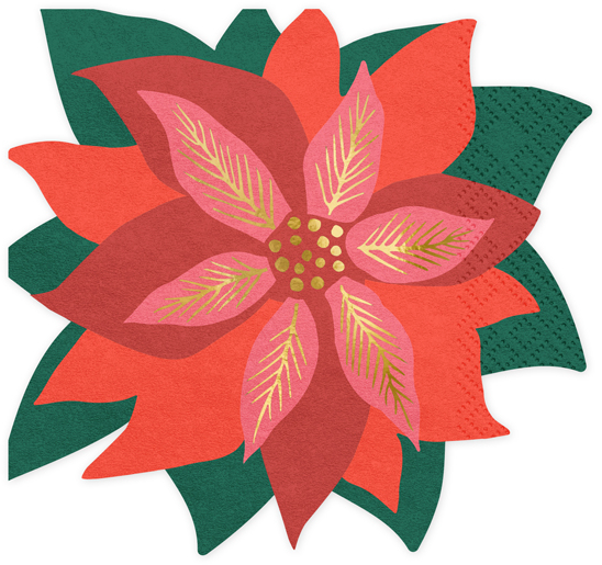 Serviette Weihnachtsstern, Servietten 20 Stück 14,5 x 15,5 cm