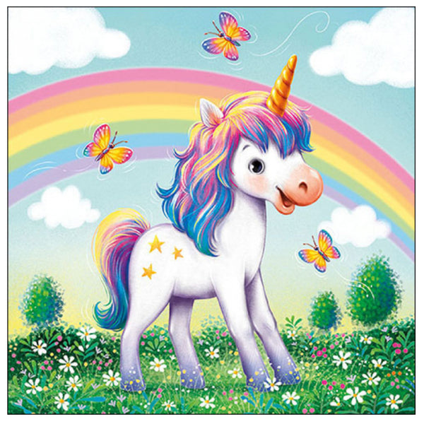 Servietten Jolly Einhorn FSC Mix 20 Stück pro Päckchen 33x33cm