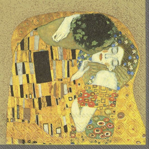 Servietten Klimt DER KUSS gold 33x33cm 3-lagig 20 Stück / Packung