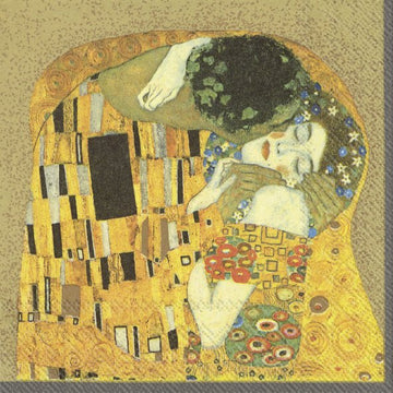 Servietten Klimt DER KUSS gold 33x33cm 3-lagig 20 Stück / Packung