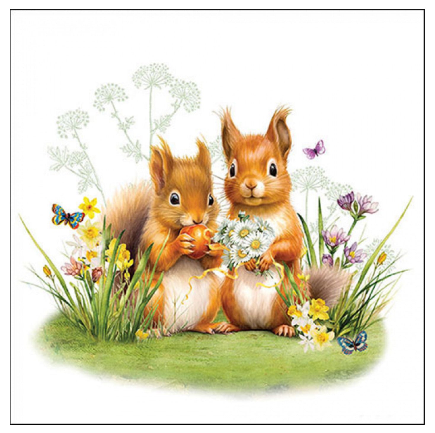 Servietten Kleine Eichhörnchen FSC Mix 20 Stück pro Päckchen 33x33cm