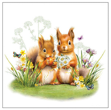 Servietten Little Squirrels FSC Mix 20 Stück pro Päckchen 33x33cm