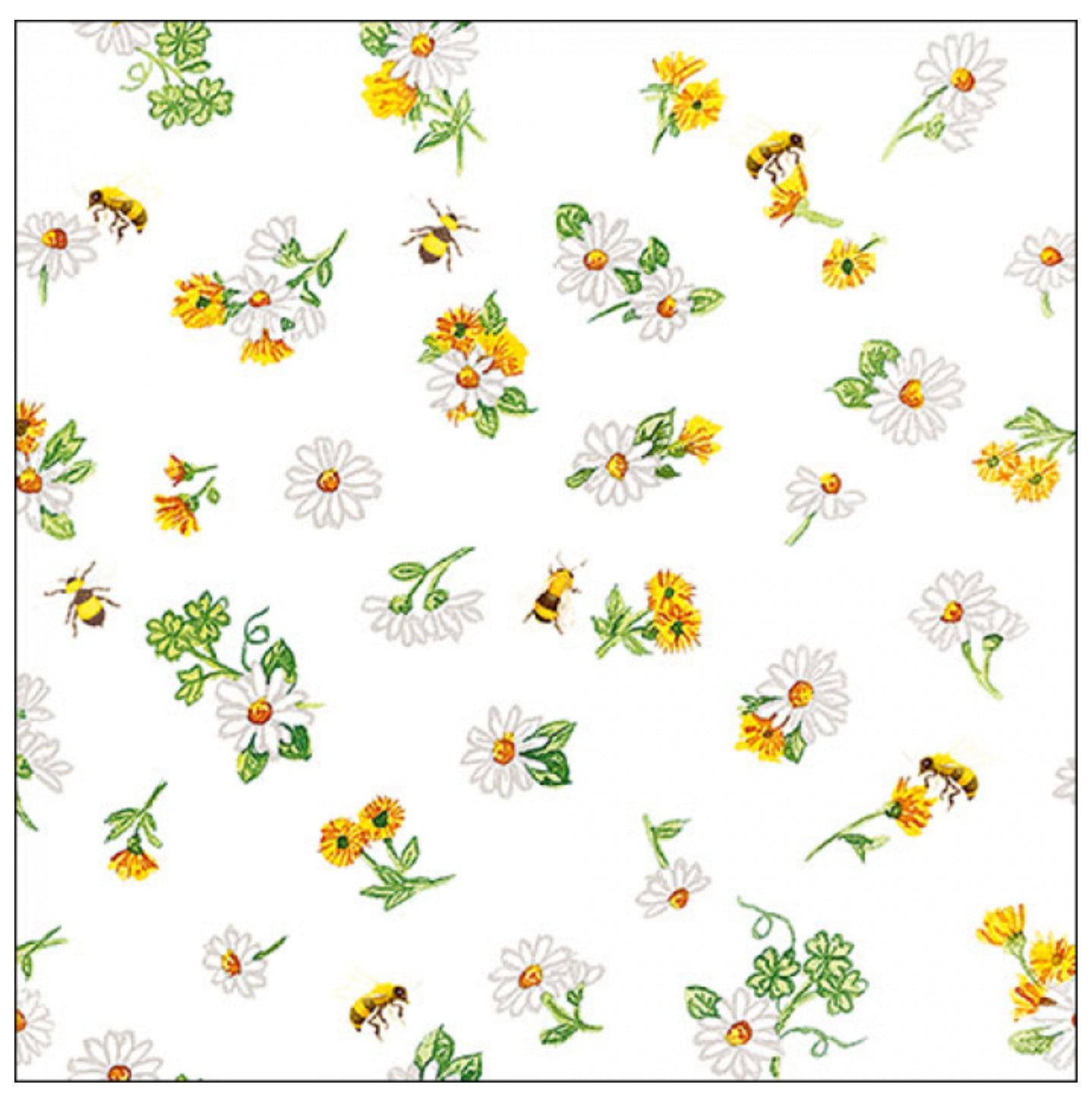 Servietten Vintage Daisy all over FSC Mix 20 Stück pro Päckchen 33x33cm