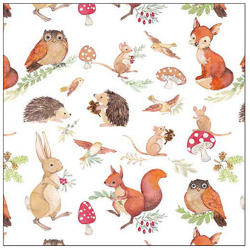 Servietten Woodland Animals FSC Mix 20 Stück pro Päckchen 33x33cm