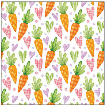 Servietten  Carrots and Hearts white FSC Mix 20 Stück pro Päckchen 33x33cm