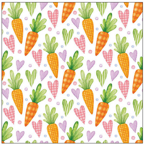 Servietten  Carrots and Hearts white FSC Mix 20 Stück pro Päckchen 33x33cm