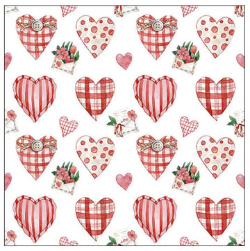 Servietten Lovely Hearts FSC Mix 20 Stück pro Päckchen 33x33cm