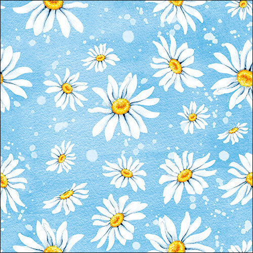 Ambiente Servietten Daisies blau Gänseblümchen 33x33cm 20 Stück/Verpackung