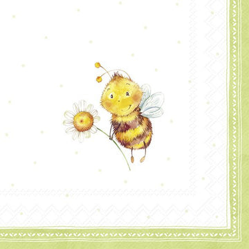 Servietten SUNNY BEE hellgrün 33x33cm 3-lagig 20 Stück / Packung