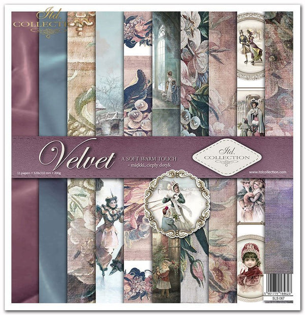 Scrapbooking Papierset Velvet - a soft warm touch 11 Bögen