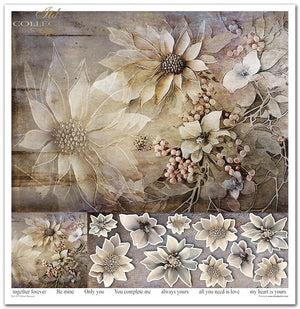 Scrapbooking Papier Winterstrauß Set 310x320 mm 200 g/m2 10 Stück