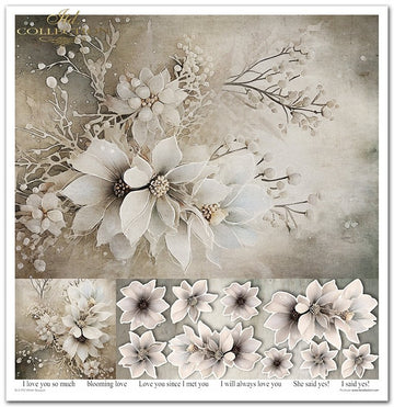 Scrapbooking Papier Winter Bouquet Set 310x320 mm 200 g/m2 10 Stück