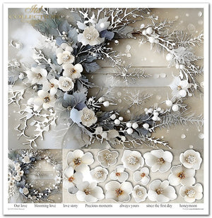 Scrapbooking Papier Winterstrauß Set 310x320 mm 200 g/m2 10 Stück