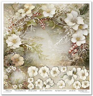 Scrapbooking Papier Winterstrauß Set 310x320 mm 200 g/m2 10 Stück