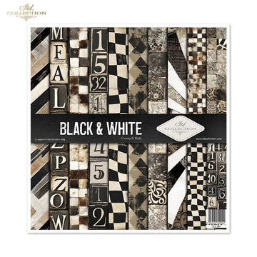Scrapbooking Papierset Black & White 11 Bögen FSC Recycled 200g/m²