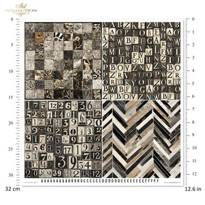 Scrapbooking Papierset Black & White 11 Bögen FSC Recycled 200g/m²
