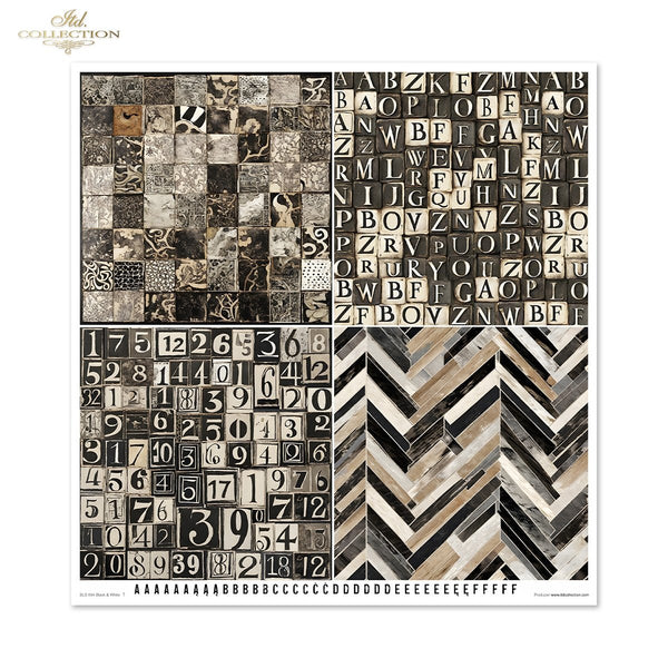 Scrapbooking Papierset Black & White 11 Bögen FSC Recycled 200g/m²