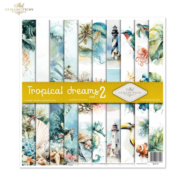Set von Papieren für Scrapbooking Tropical Dreams 200g/m² 310x320 mm 11 Bögen