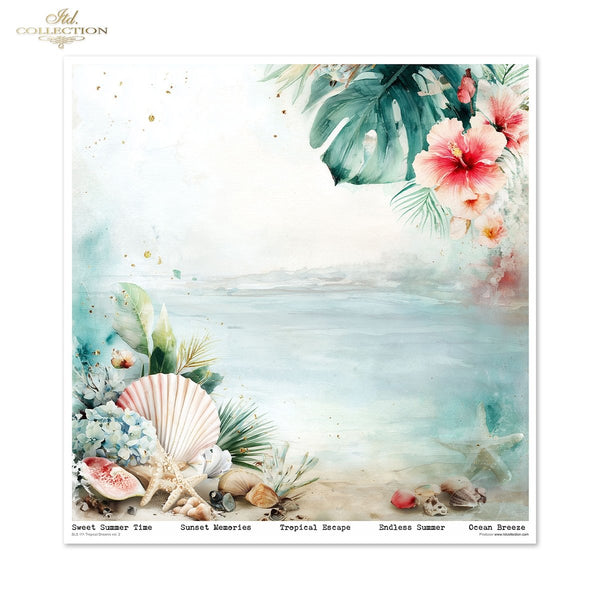 Set von Papieren für Scrapbooking Tropical Dreams 200g/m² 310x320 mm 11 Bögen