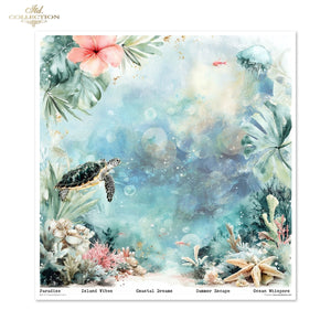 Set von Papieren für Scrapbooking Tropical Dreams 200g/m² 310x320 mm 11 Bögen