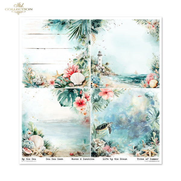 Set von Papieren für Scrapbooking Tropical Dreams 200g/m² 310x320 mm 11 Bögen